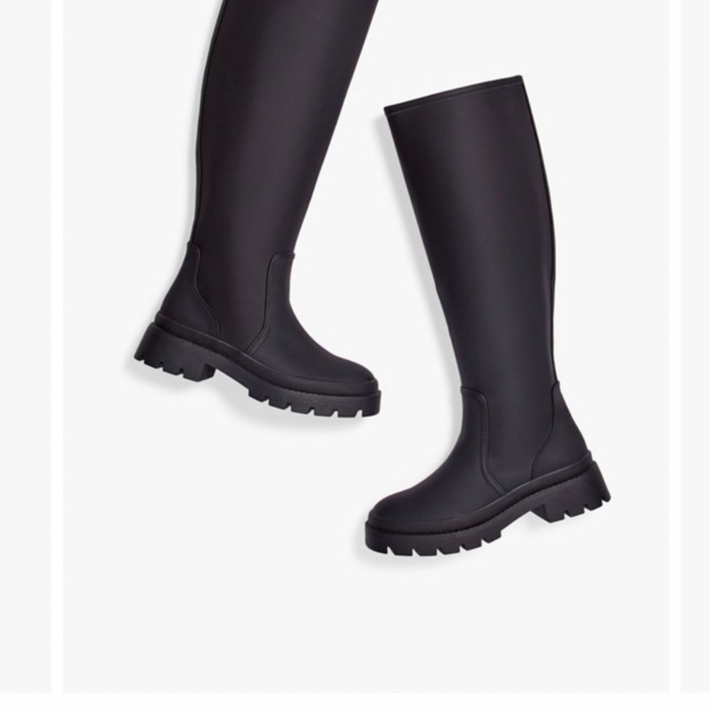 Black Lug Tall Boots